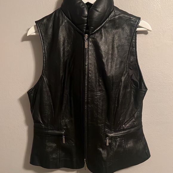 Vintage Rampage - Black Leather vest Size M y2k retro Matrix #100 - Picture 14 of 17